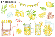 Lemonade watercolor clipart, a Background Graphic by GoodFairyClipArt (Thumbnail 2 of 2)