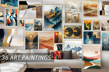 36 abstract paintings, a Decorative Illustration by DamonYang's shop