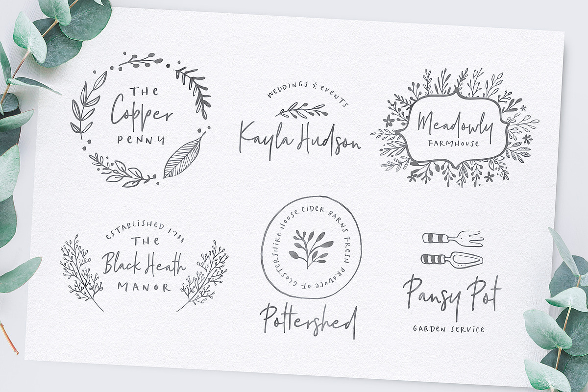 Poppit & Finch Fonts & Illustrations, a Script Font by Nicky Laatz (Photo 10 of 14)