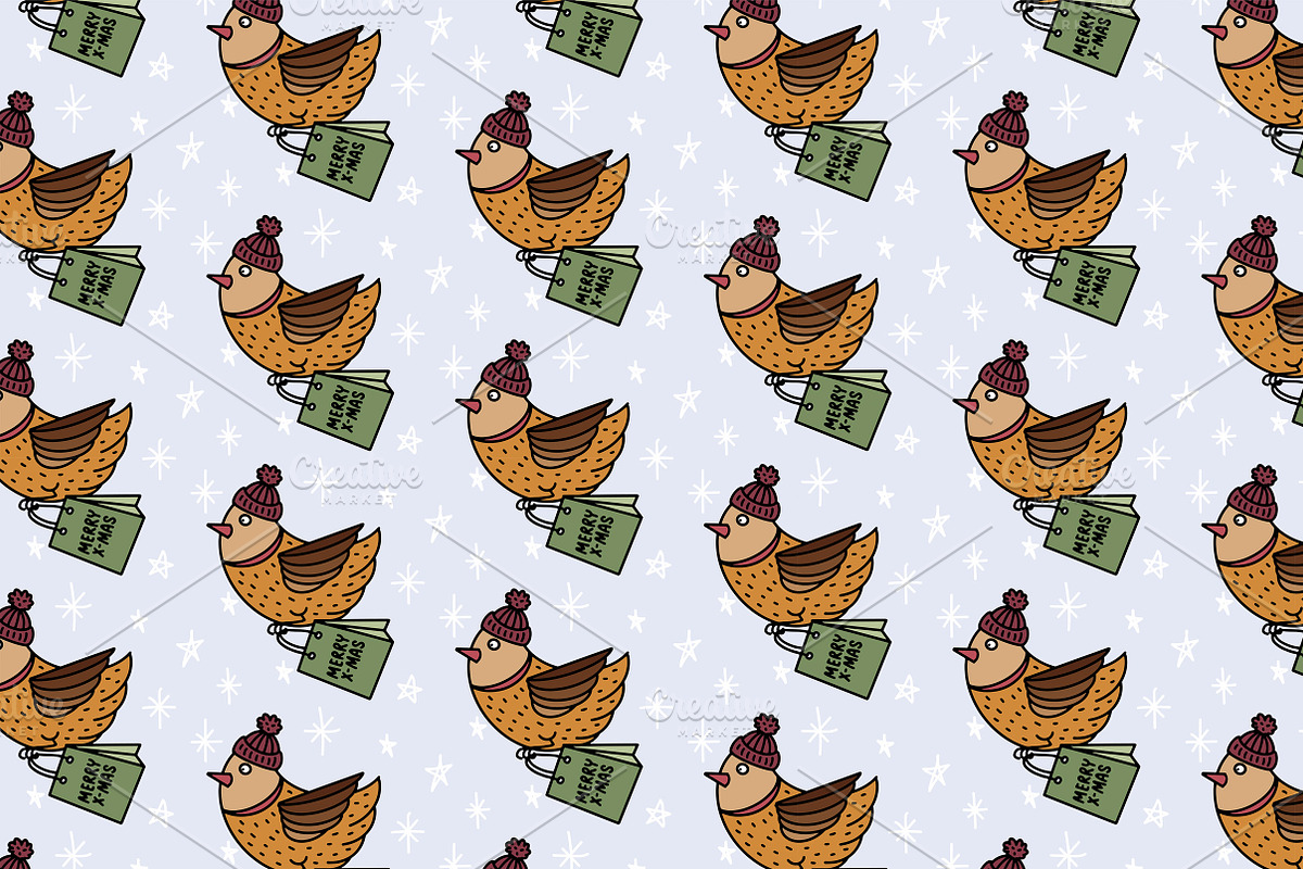 Patterns with cartoon birdies, a Pattern Graphic by Lyolya Profitrolya (Photo 7 of 7)
