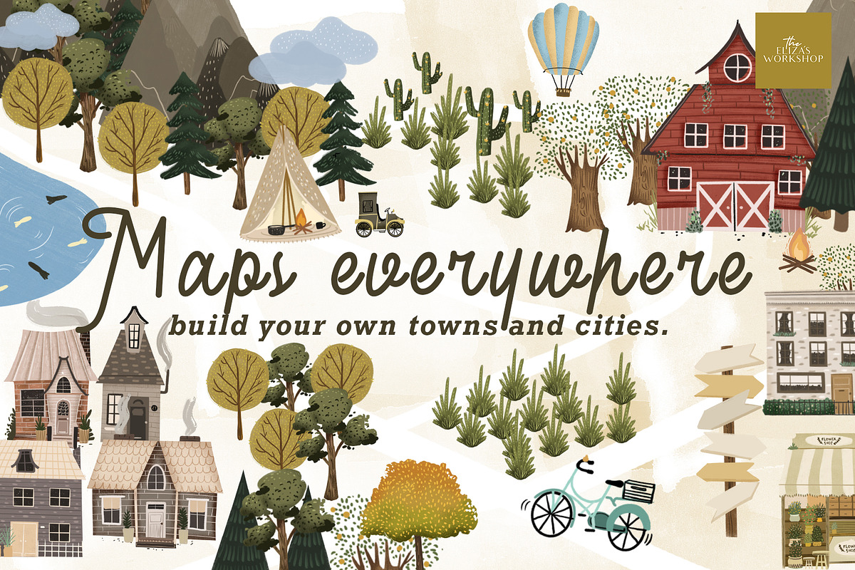Maps Everywhere map creator, an Illustration by Cocoa studio by Eliza M (Photo 1 of 9)