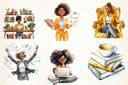 Watercolor Black Lady Boss Clipart, an Illustration by DreamCafeArt (Thumbnail 3 of 5)