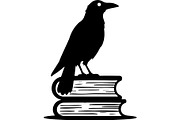 Raven on Books SVG Bundle, an Object Graphic by Designer_Momina (Thumbnail 16 of 19)
