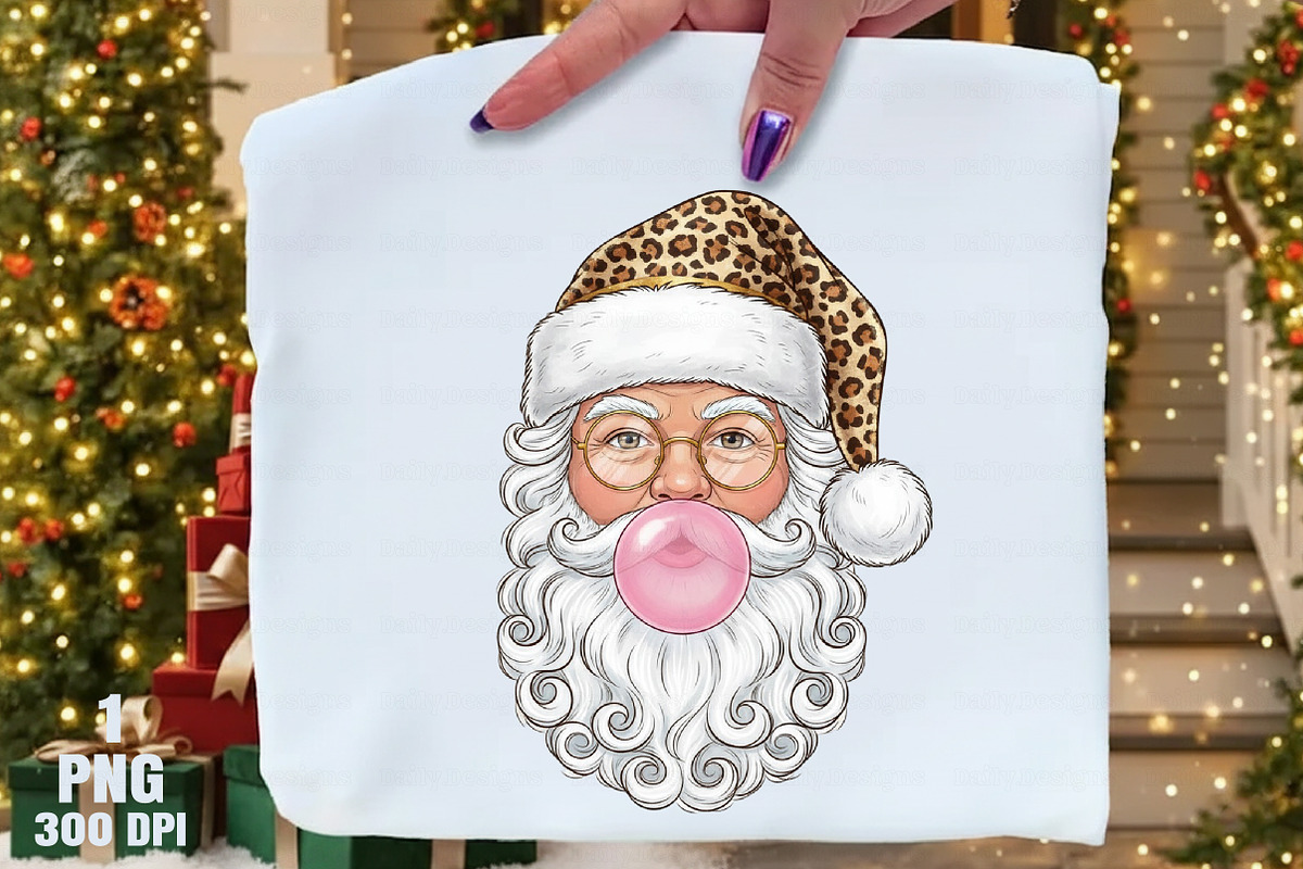 Glitter Leopard Bubblegum Santa Xmas, an Illustration by Daily.Designs (Photo 8 of 10)