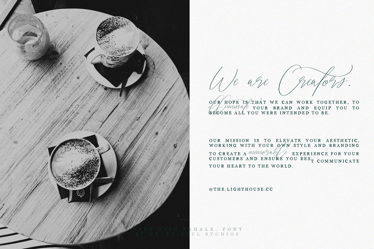 exhale. | calligraphy script font, a Script Font by Heart + Soul Studios (Photo 9 of 16)