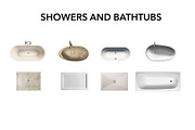 Bath Floor Plan Pack – Top Views, an Object Graphic by SketchBoyko (Thumbnail 5 of 8)