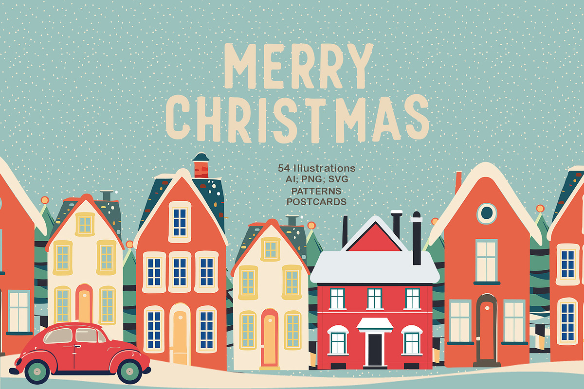 Сhristmas illustrations.Winter cards, a Seasonal Illustration by NatalieArtsDenysenko (Photo 1 of 10)