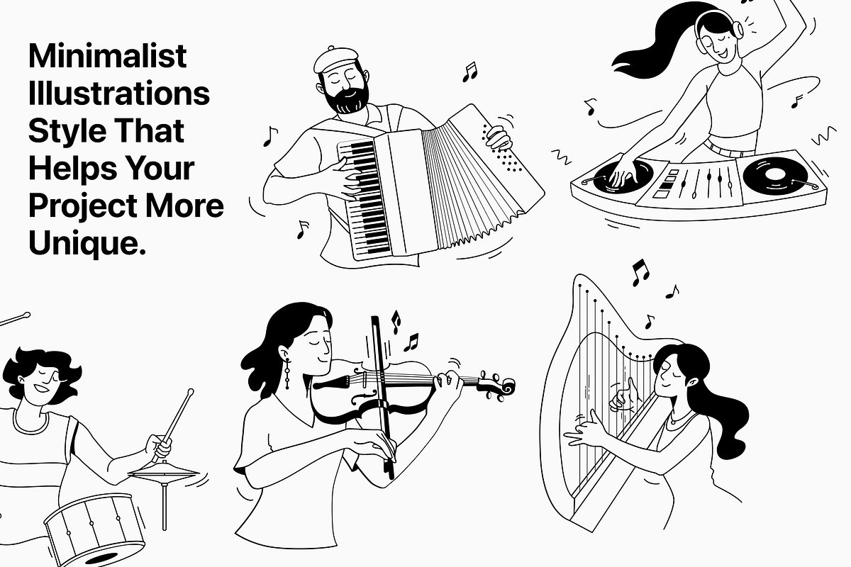 Minimalist Musician Illustrations, an Illustration by Illustraly Design (Photo 2 of 7)