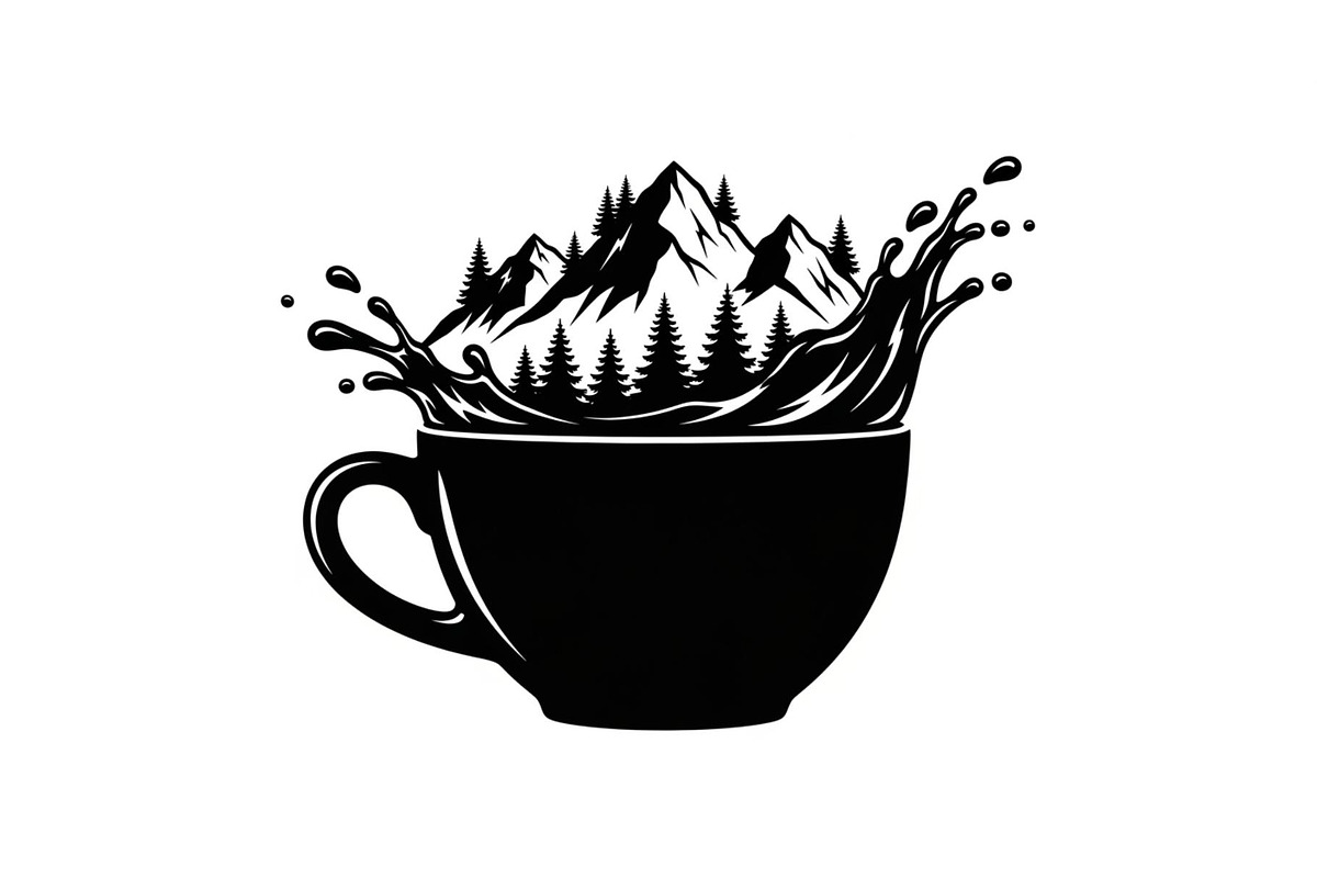 Mountain Coffee Cup Bundle, an Object Illustration by yasushie (Photo 6 of 31)