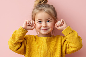 Smiling little girl yellow sweater, a Person Photo by MistyDay