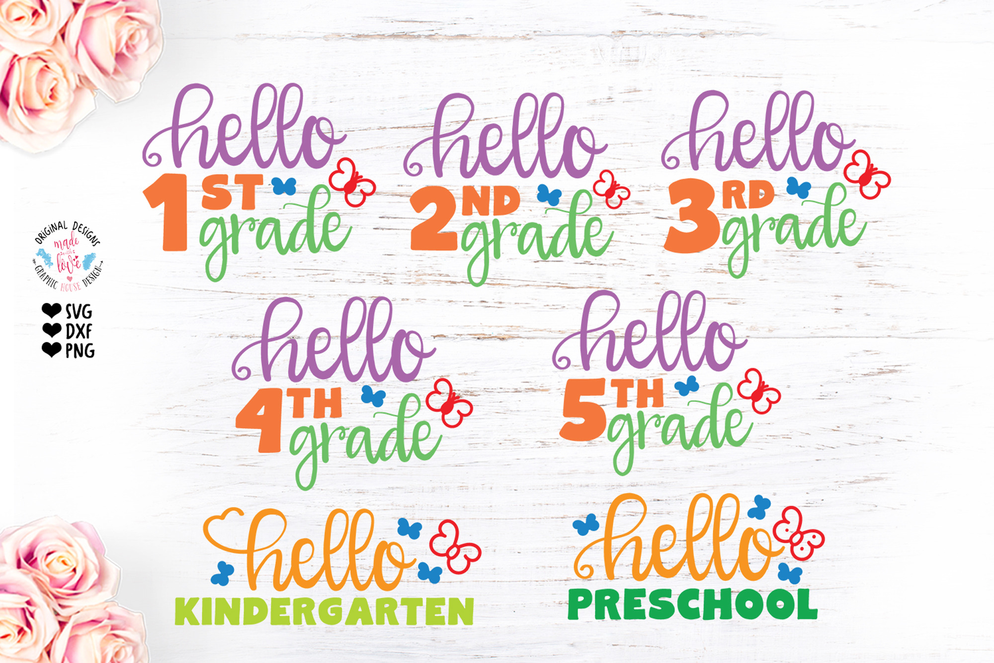 School Grades Cut File Bundle, an Education Illustration by Graphic ...