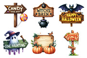 Halloween Wooden Sings Clipart, an Illustration by Daily.Designs (Thumbnail 3 of 5)