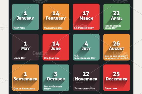Holidays Flat Design