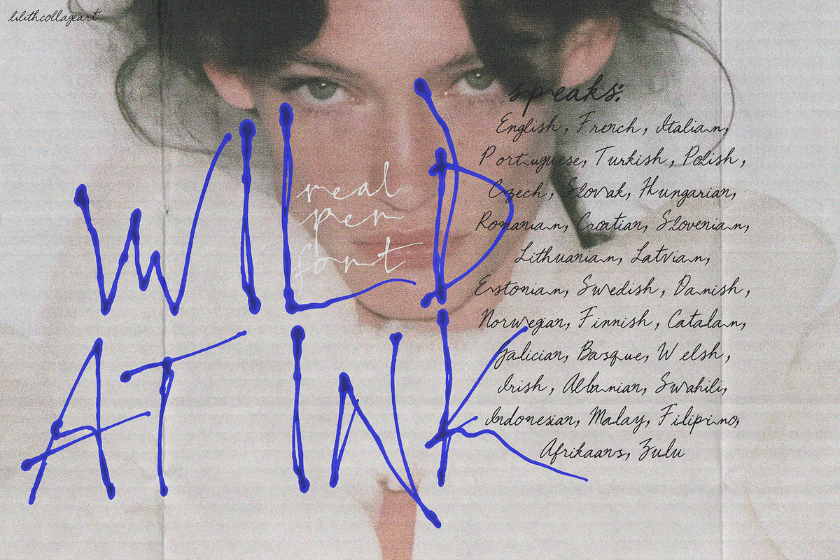 Wild at Ink - Liquid Ink Fonts, a Handwritten Font by Lilithcollageart (Photo 4 of 11)