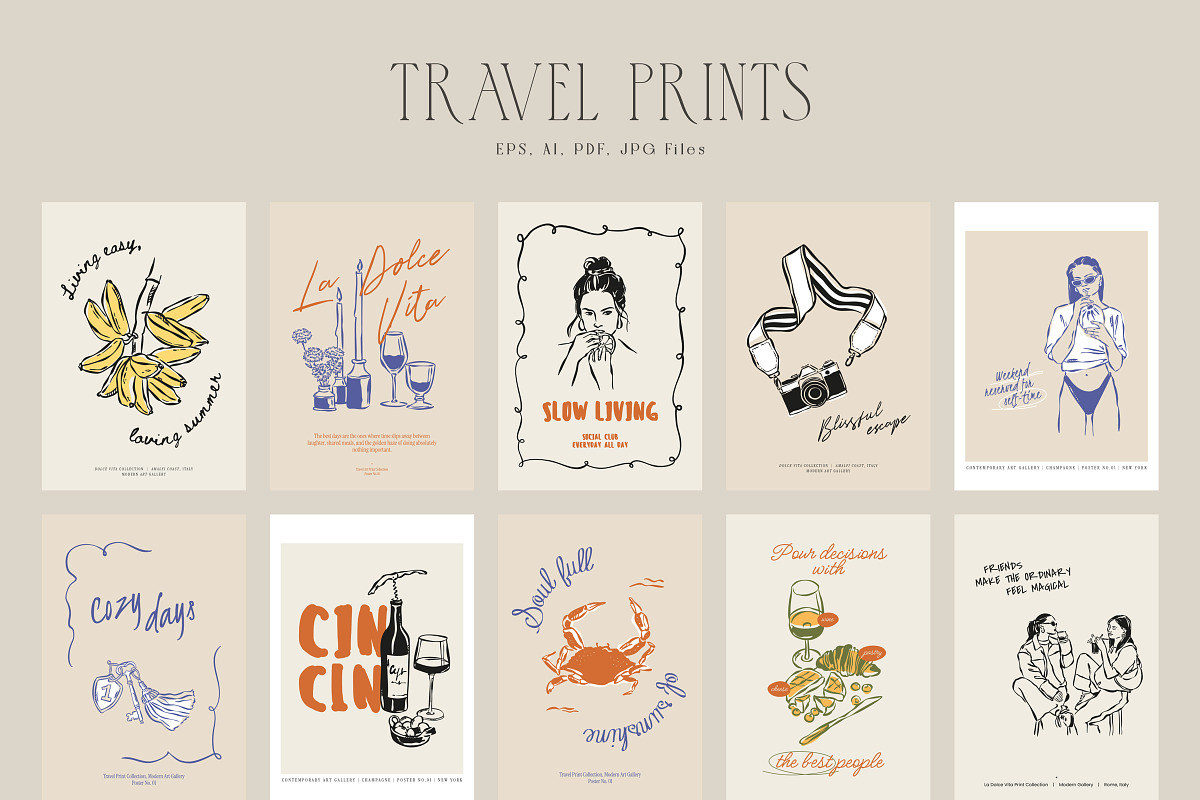 Travel Print Posters, an Object Graphic by DesignThatMatters (Photo 6 of 14)