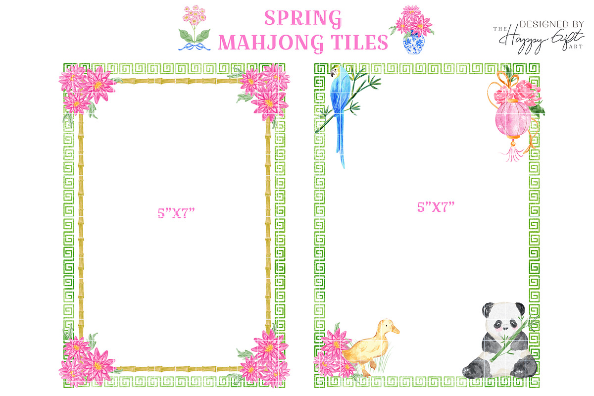 Watercolor Mahjong Tiles Clipart, a Decorative Illustration by TheHappyGiftArt (Photo 4 of 5)