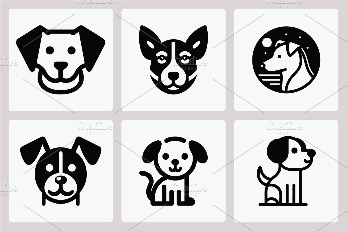 Dog Head Icons Set, an Animal Illustration by Vectorium Studio (Photo 2 of 3)