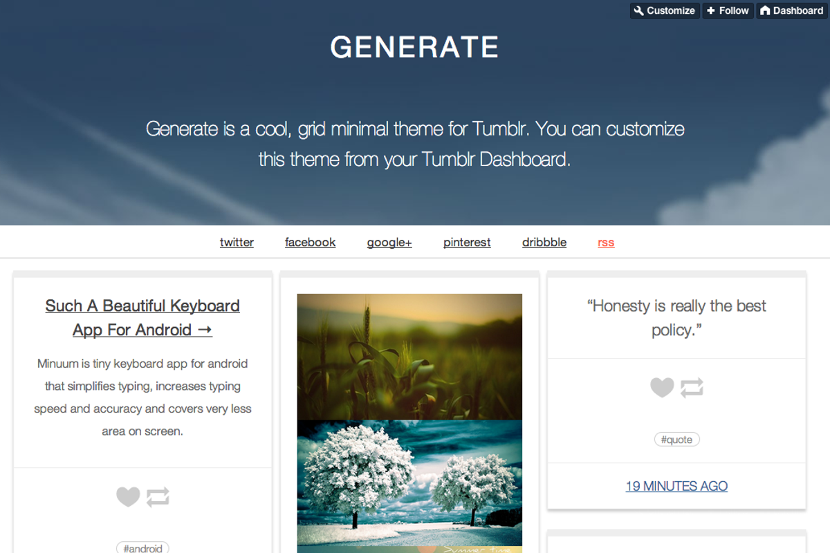Generate - Simple Grid Tumblr Theme, a Websites & App Template by thezinx (Photo 2 of 5)