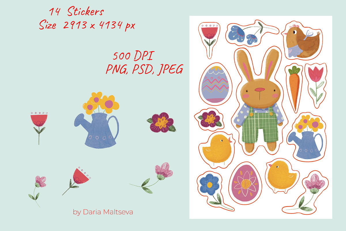 Spring stickers, a Decorative Illustration by Dashnpro (Photo 1 of 3)