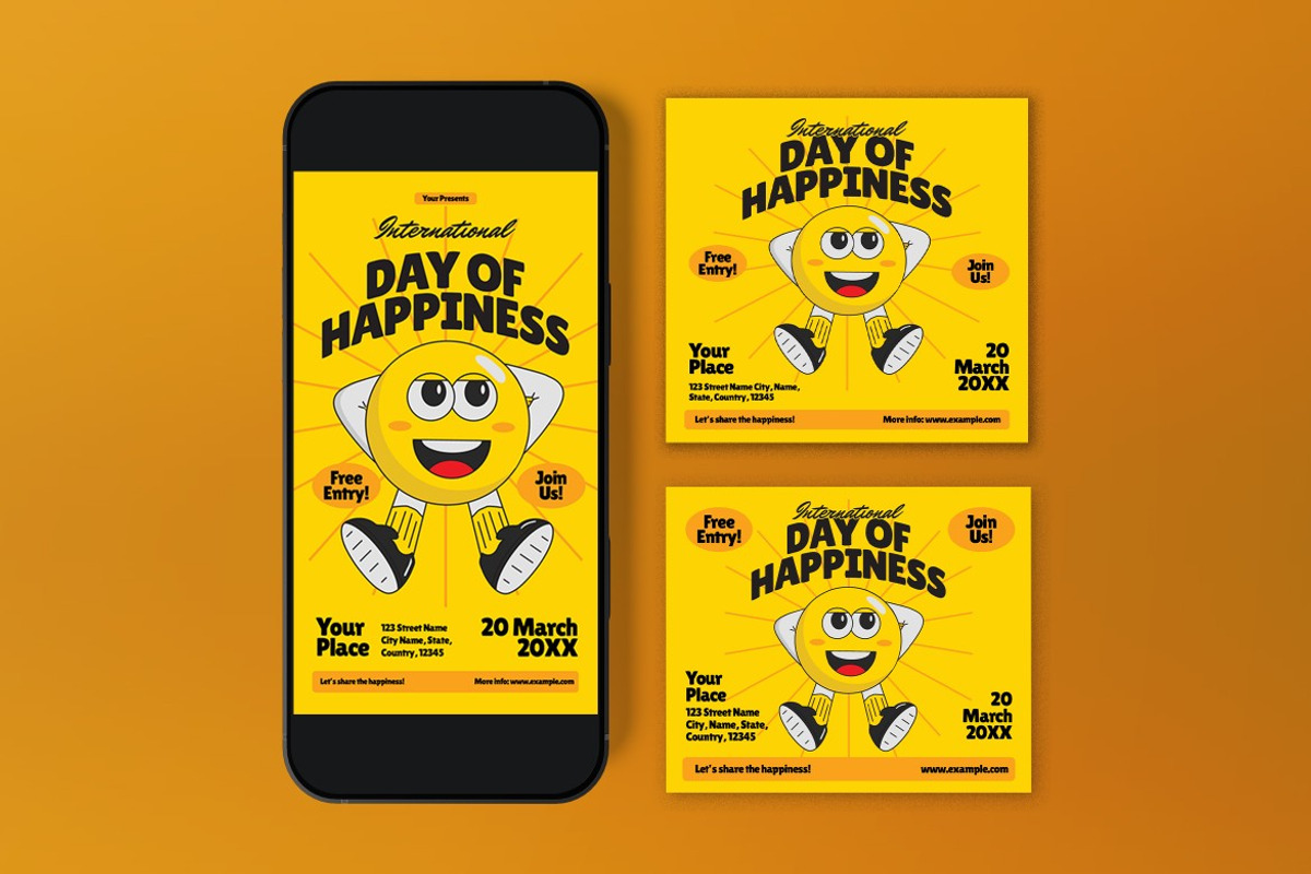 Day of Happiness Flyer Set, a Flyer Template by graphicook (Photo 3 of 3)