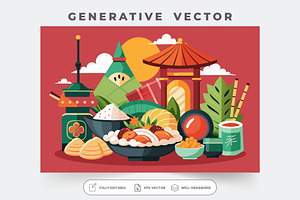 A vibrant assortment of Japanese and, a Graphic by SouravDesign