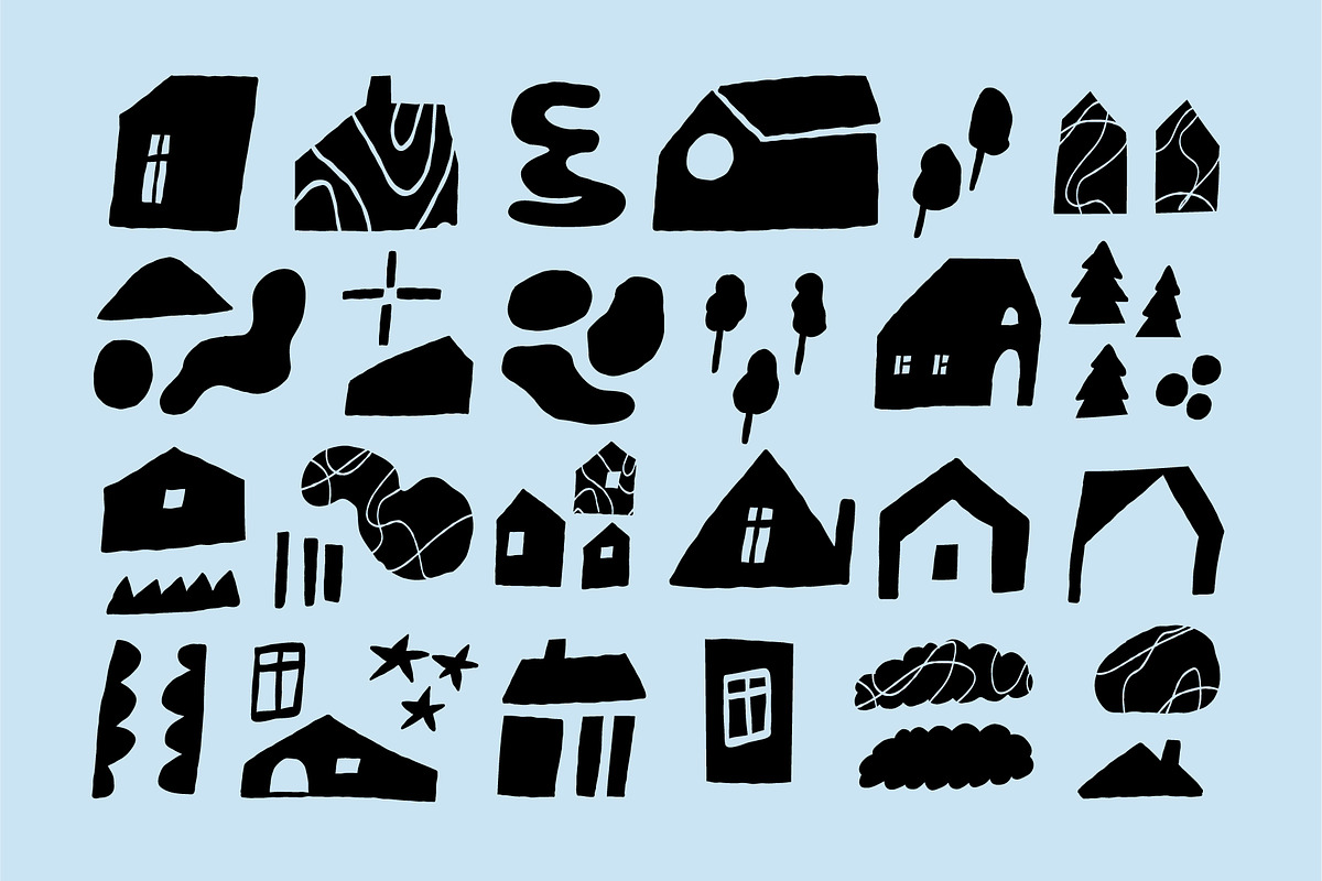CUTOUT HOUSES | AI, PNG, EPS, SVG, an Object Illustration by Favete Art (Photo 3 of 16)