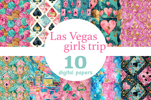 Las Vegas Girls Trip Paper, a Pattern Graphic by GlamArtZhanna