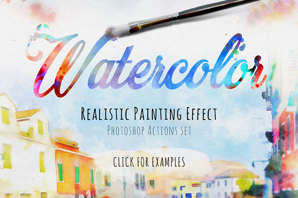 Realistic Watercolor Painting Effect, an Action Add-On by Graphic Treasury