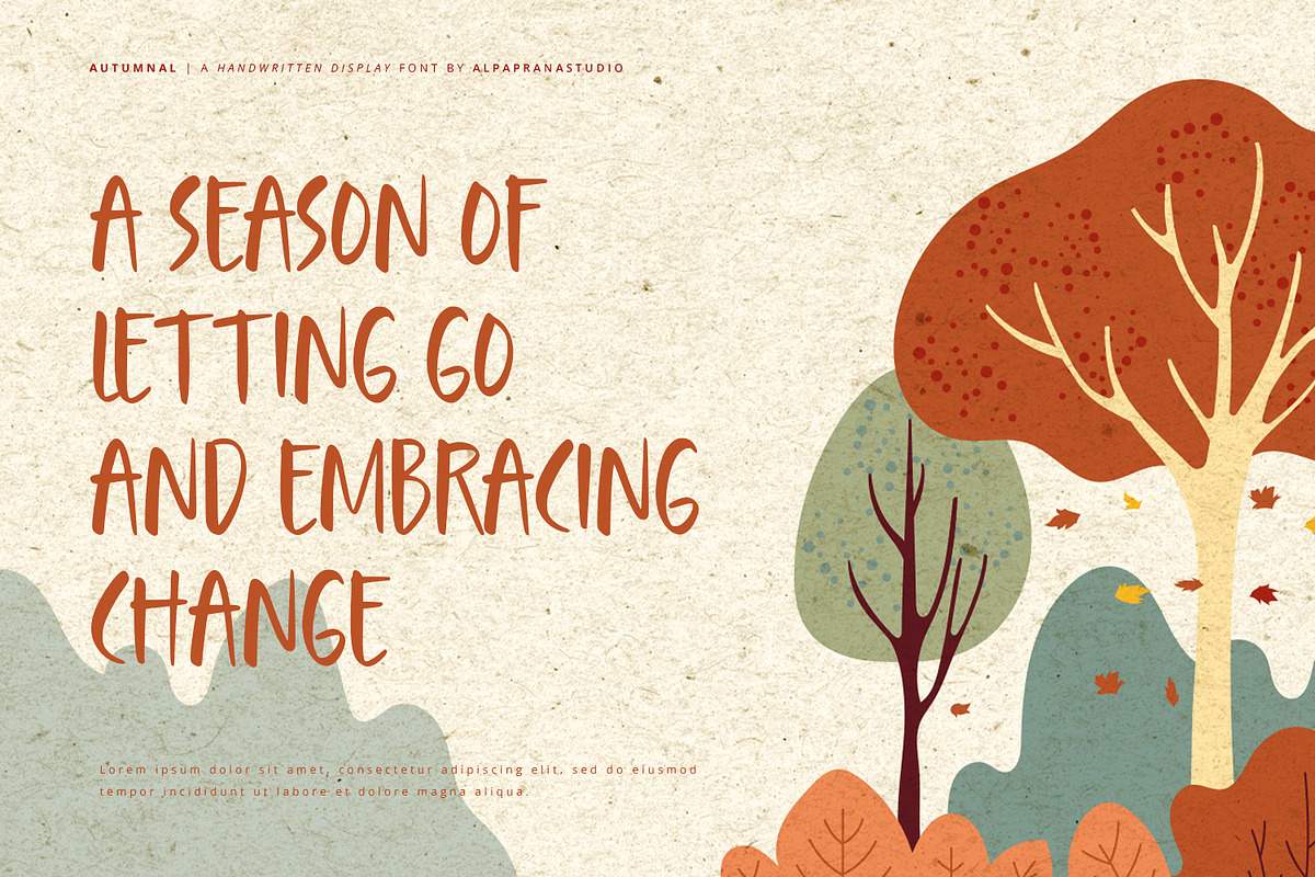 Autumnal - Handwritten Font, a Script Font by Alpaprana (Photo 6 of 10)