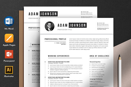 Clean Resume Cv Template Word Pages