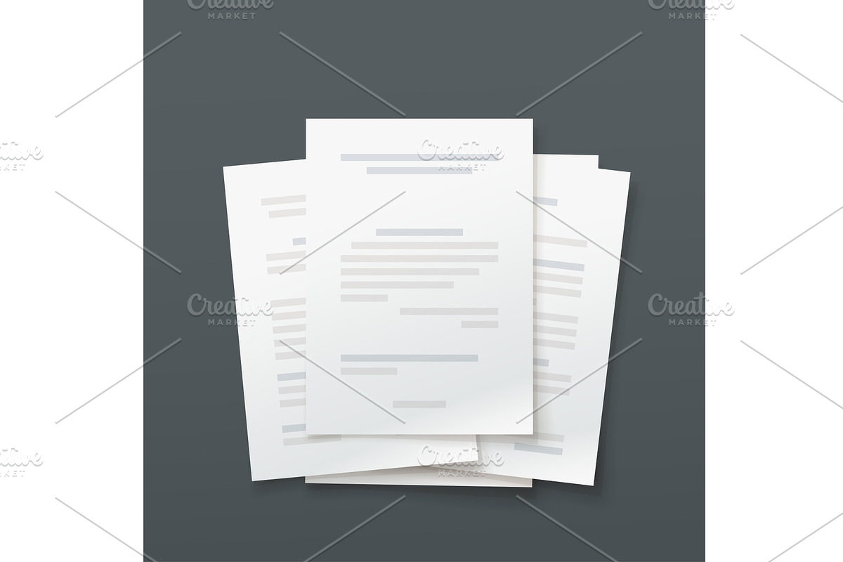 stack of paper documents lying dark, an Object Illustration by IfH