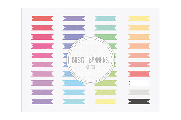 Horizontal Ribbon Banners Stitch preview 2