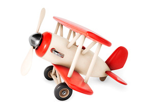 Low Poly Wooden Toy Airplane