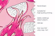 Dragonfruit - Set patterns, a Pattern Graphic by Yummy (Thumbnail 2 of 10)