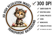 Whimsical Easter Kitten Clipart, an Illustration by Craft Nest (Thumbnail 2 of 11)