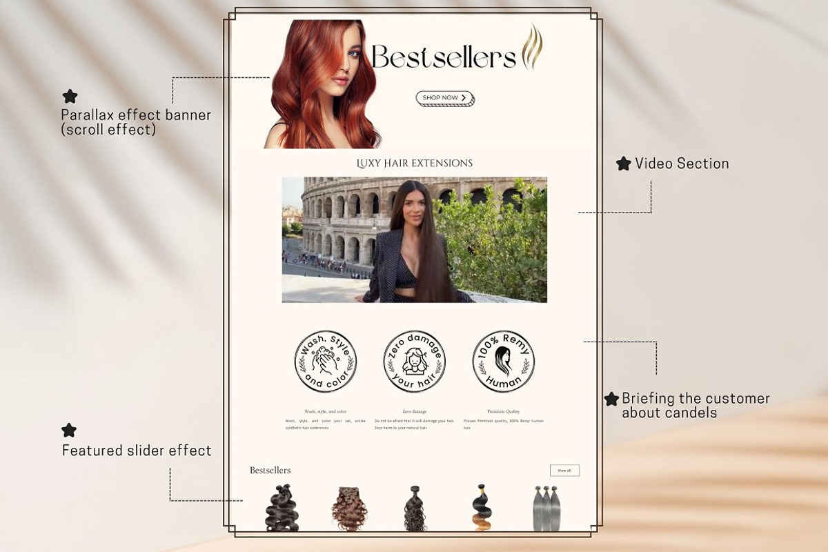 Hair Extensions Shopify Templates, a Shopify Template by DaisyStudio (Photo 6 of 9)