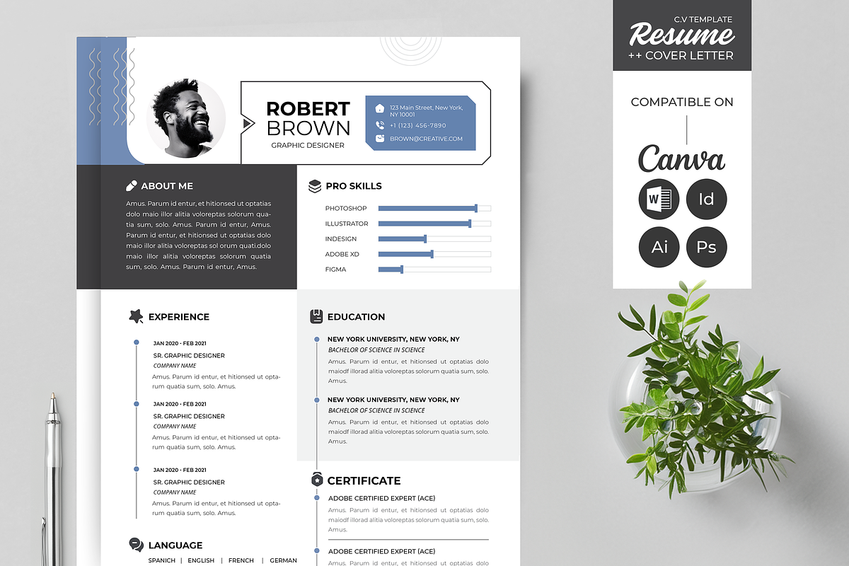 CV / Resume | Canva | Word | PS | Ai, a Resume Template by Template Zone (Photo 1 of 7)