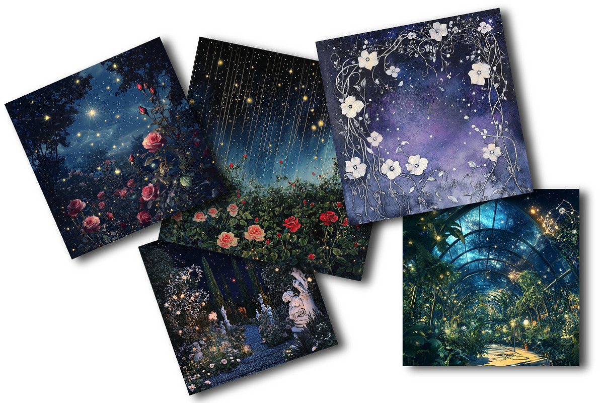 Magical Celestial Garden Backgrounds, an Illustration by OK Design (Photo 3 of 3)