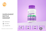 Supplement Bottle Mockup – 04 PSD, a Packaging Mockup by Adstart (Thumbnail 1 of 5)