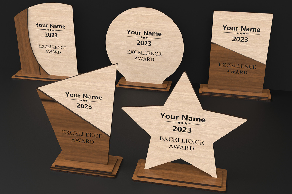 Acrylic & Wooden Award Trophies, an Object Graphic by ThemeXDigital (Photo 1 of 9)