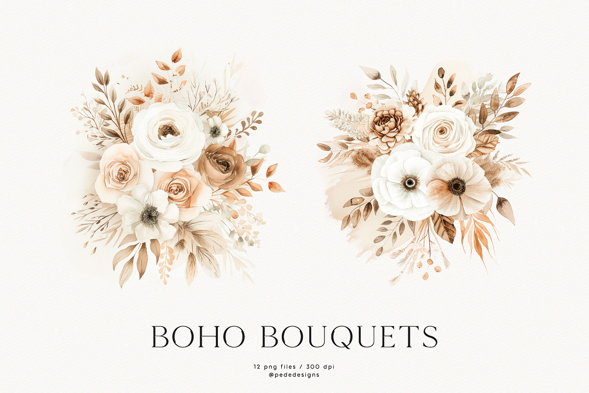 Boho Bouquets, a Decorative Illustration by PeDe Designs (Photo 7 of 9)