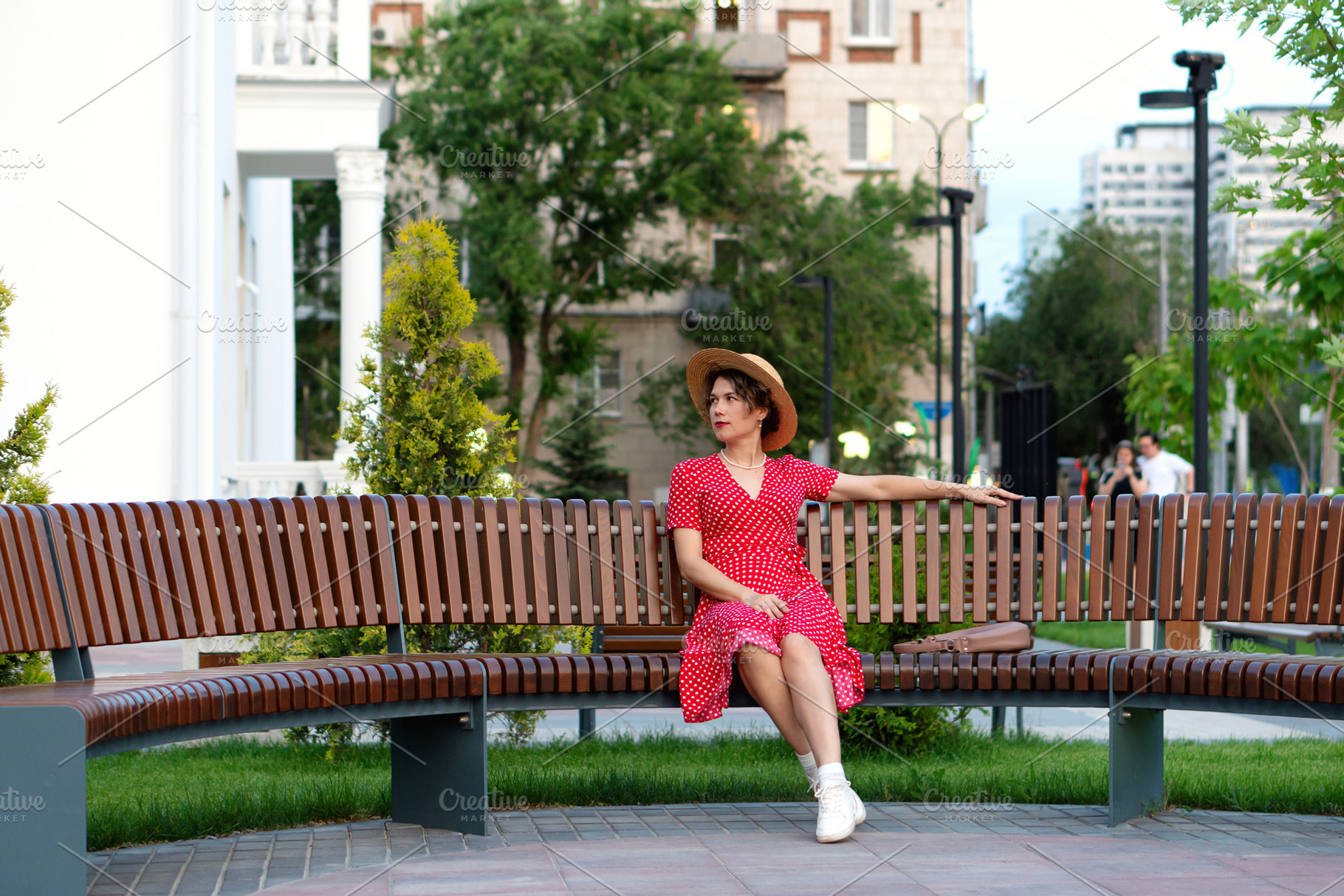 Woman in red dress and hat poses, a Person Photo by Elena Vagengeim