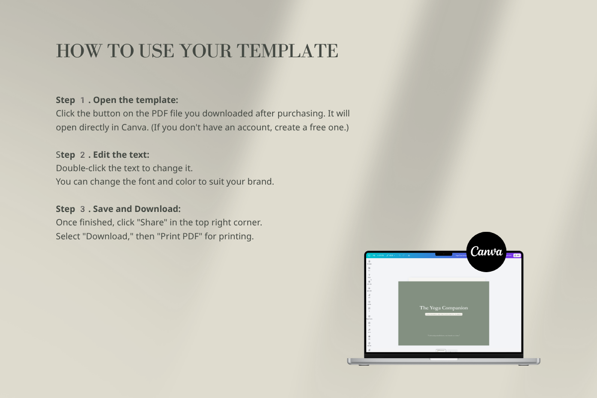Minimalist Yoga Instructor Planner, a Stationery Template by batang (Photo 4 of 5)