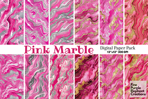 Pink Marble Texture Granite Stone, a Pattern Graphic by Fine Purple Elephant