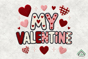 My Valentine Faux Crochet PNG, an Illustration by Craft Nest