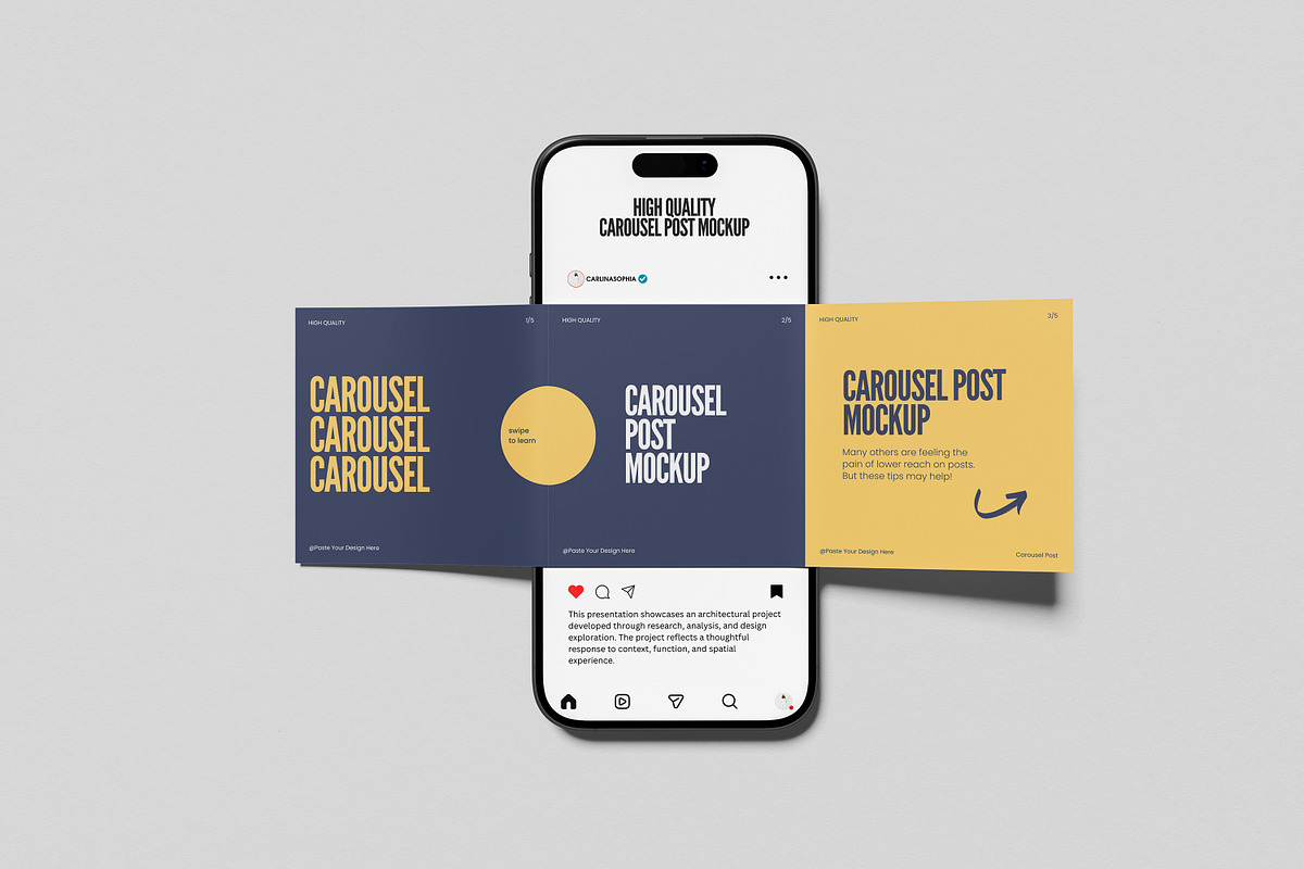 Carousel Post Mockup, an iPhone Mockup by AnasStudio (Photo 7 of 8)