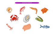 Hand Drawn Seafoods, an Animal Illustration by Creathub Studio (Thumbnail 3 of 3)
