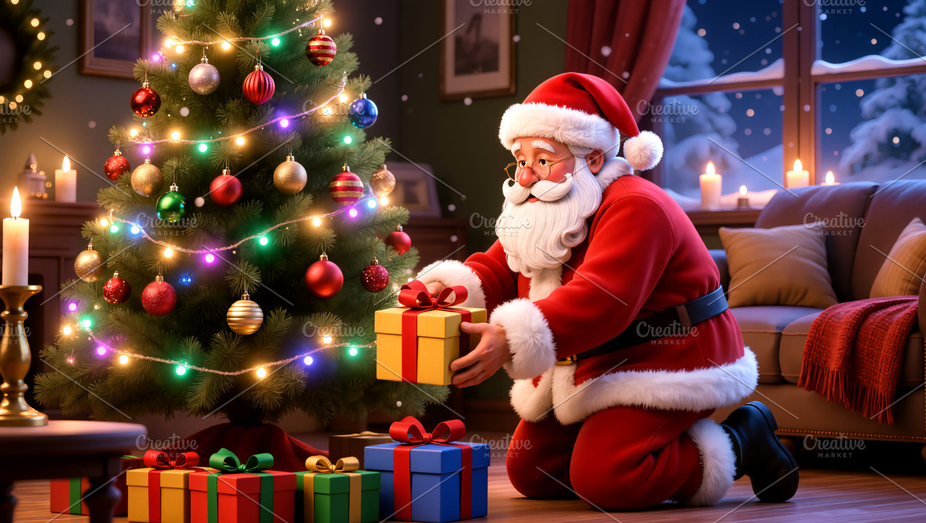 Santa Claus Placing Gifts, a Holiday Photo by Rafoz