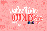 Valentine Doodles | Brushes and PNGs, a Brush Add-On by Brushed Rose (Thumbnail 1 of 3)