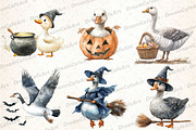 Witchy Goose Halloween Clipart Set, an Illustration by DreamCafeArt (Thumbnail 2 of 7)